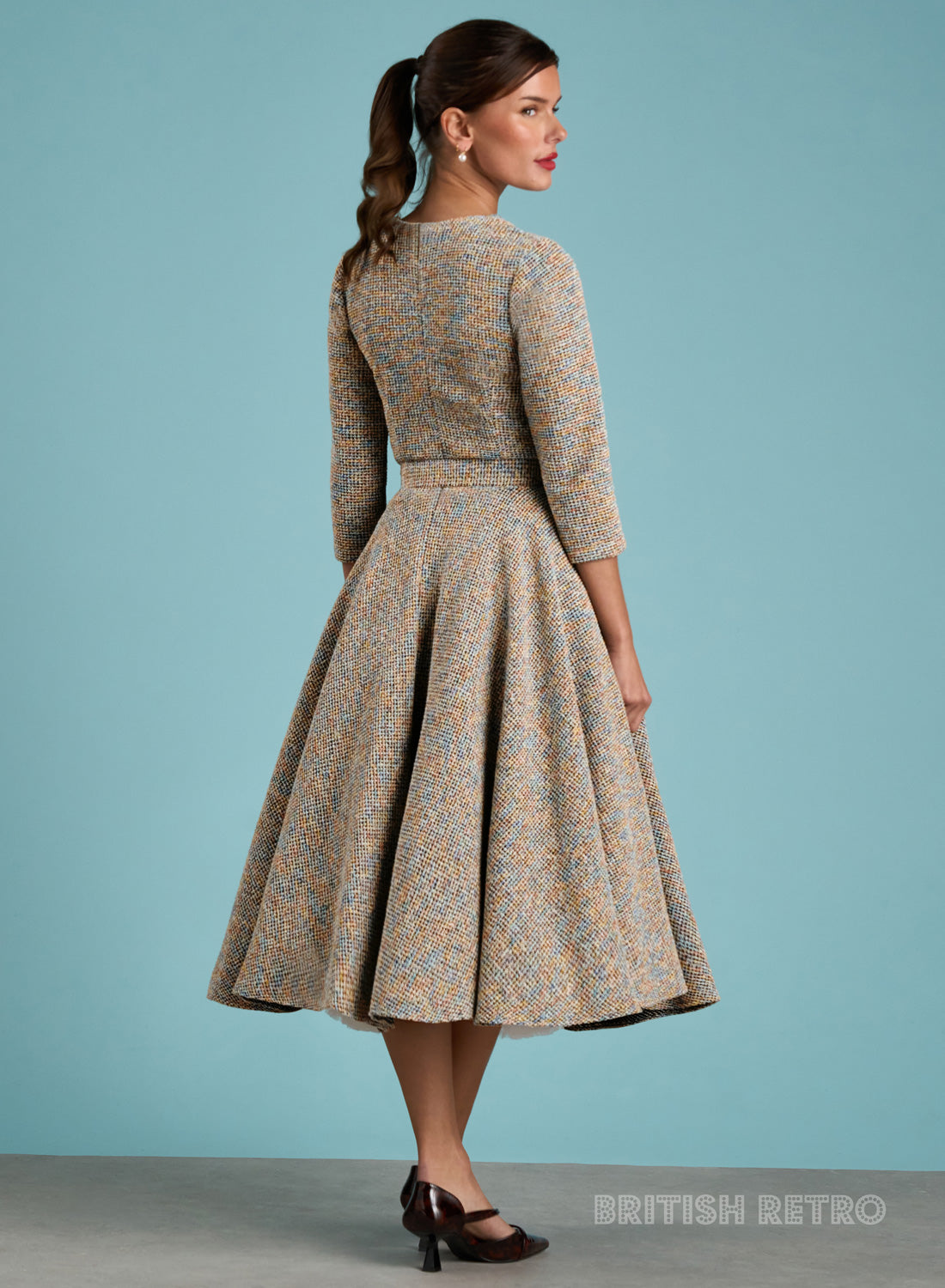 'Tallulah Chanel-esque' Confetti Boucle Vintage Style Dress