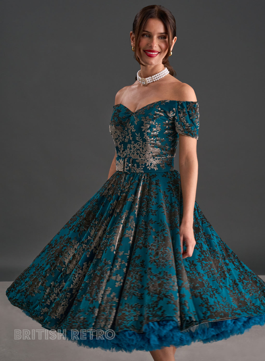 Dee Dee Emerald Moonlight Devore Full Circle Dress