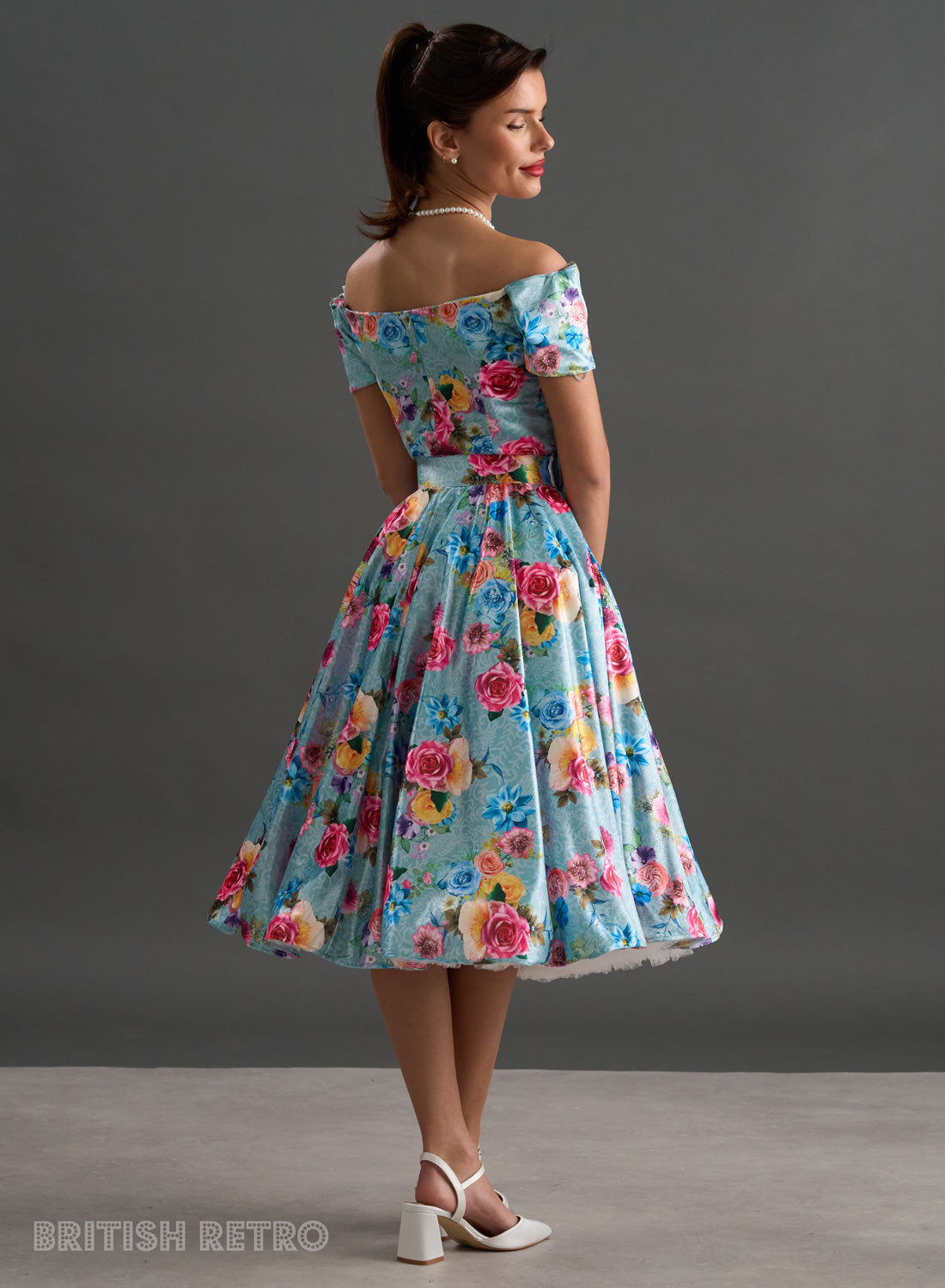 Dee Dee Deluxe Vintage Rose Shimmer Vintage Inspired Dress