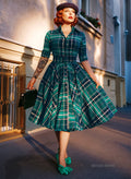 'Way Out West' Abercrombie Tartan 50s Style Swing Dress. With Pockets!