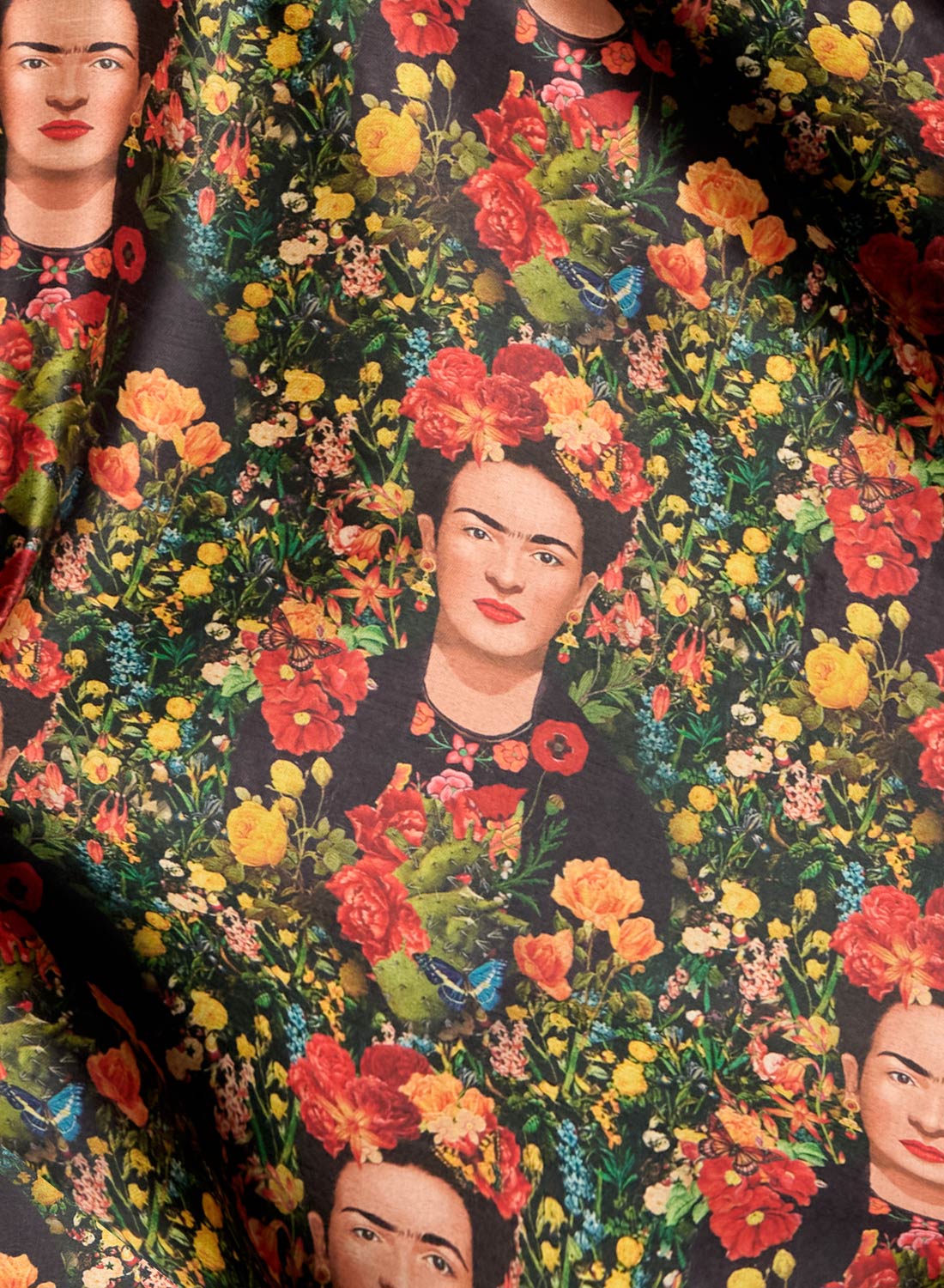 Audrey Frida Botanical portrait Print Fit and Flare Midi Dress