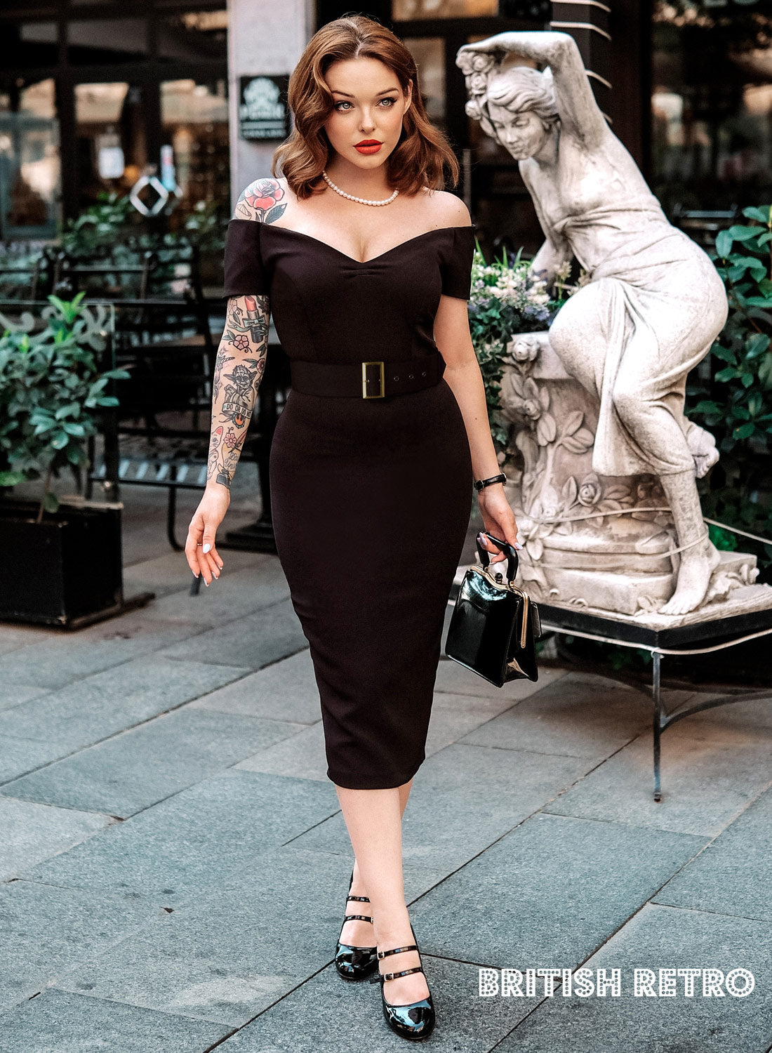 Black 1950s Bodycon Dress | Rhonda’s Revenge