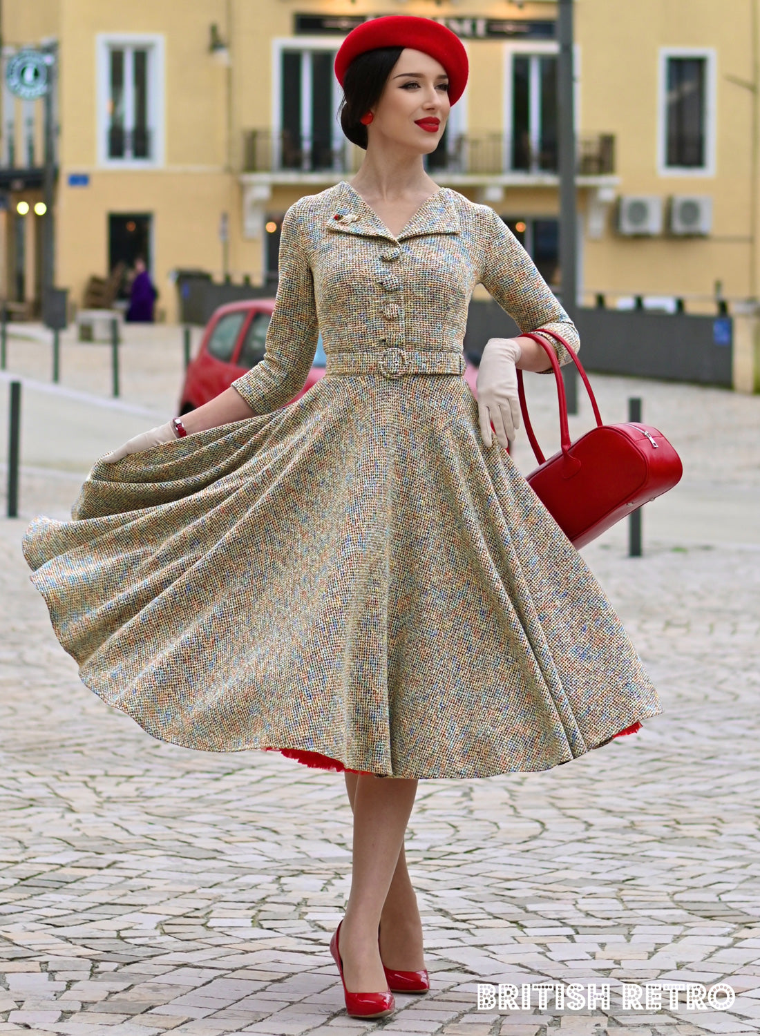 'Tallulah Chanel-esque' Confetti Boucle Vintage Style Dress