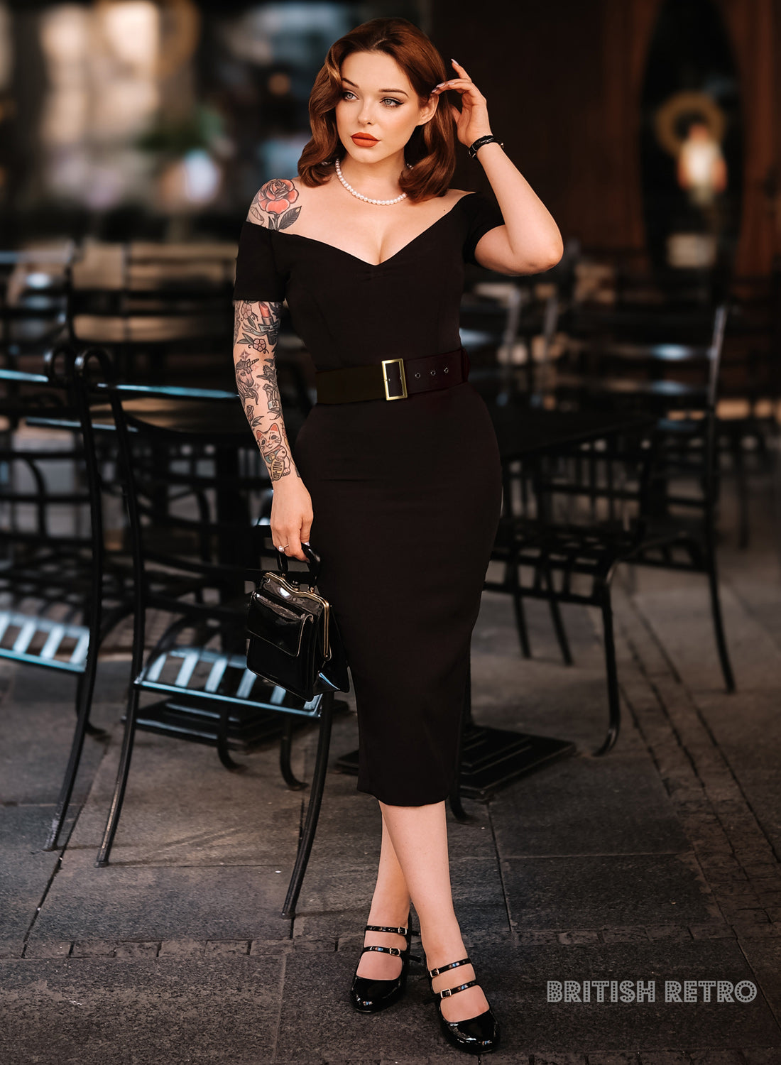 Black 1950s Bodycon Dress | Rhonda’s Revenge