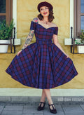 Dee Dee' Mulberry Tartan 50s Style Full Circle Dress