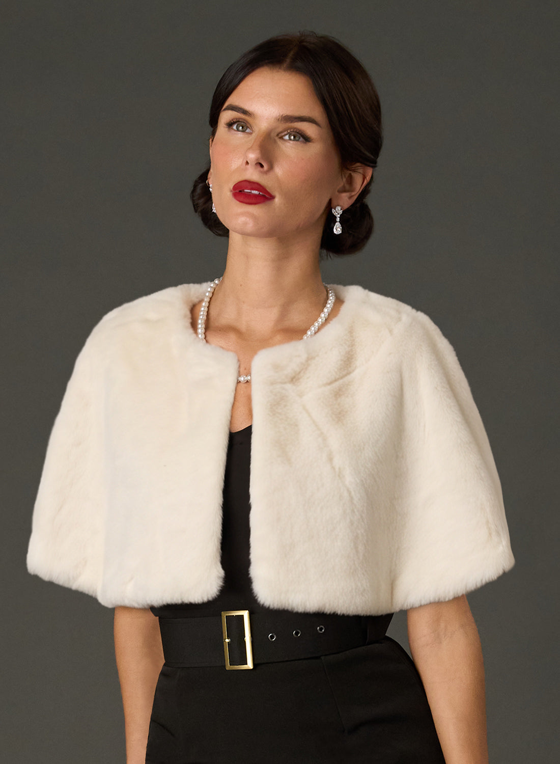 The Gigi Snow Faux Fur Capelet