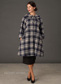 The Geneviève French Navy Check 1950s Style Coat