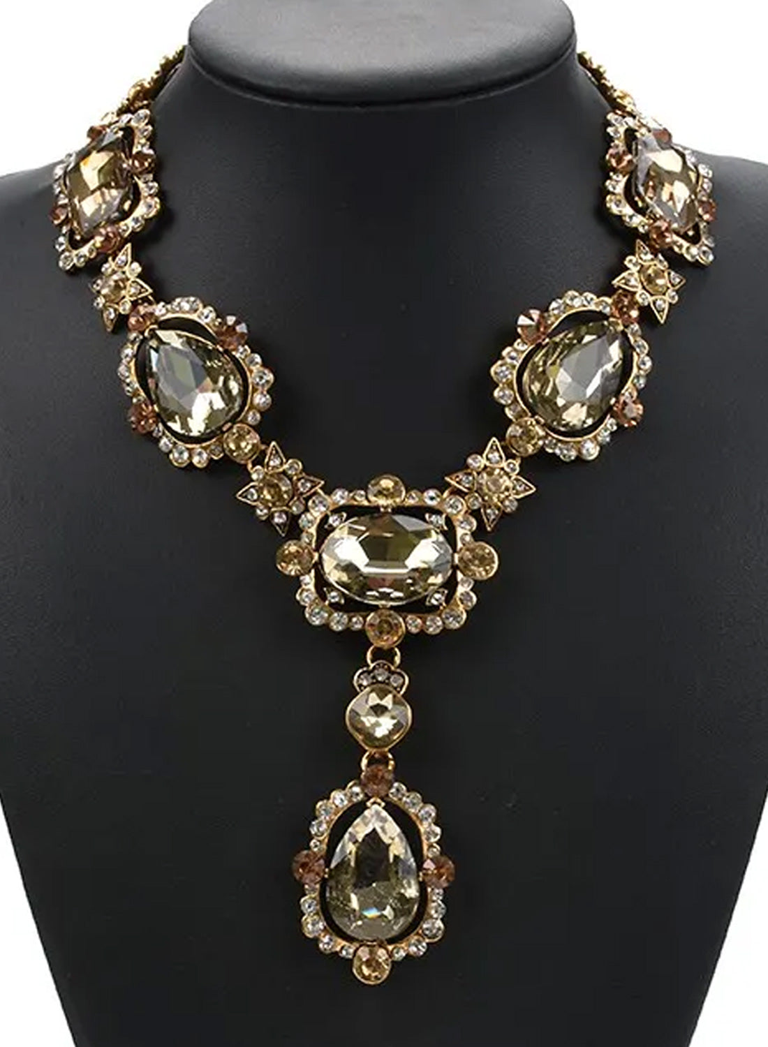 Elizabeth Taylor Gold Tone Crystal Necklace
