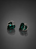 Amore Emerald Swirl Crystal Stud Earrings
