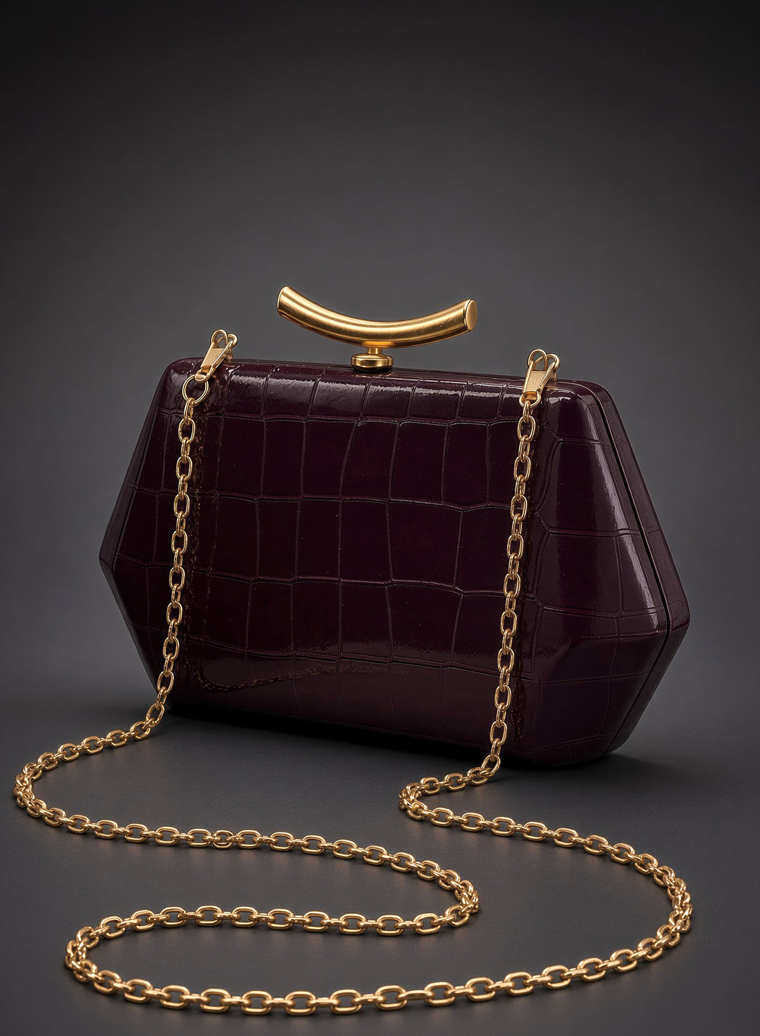 Ingrid Oxblood Vintage Style Clutch Bag