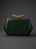 Ingrid Bottle Green Vintage Style Clutch Bag