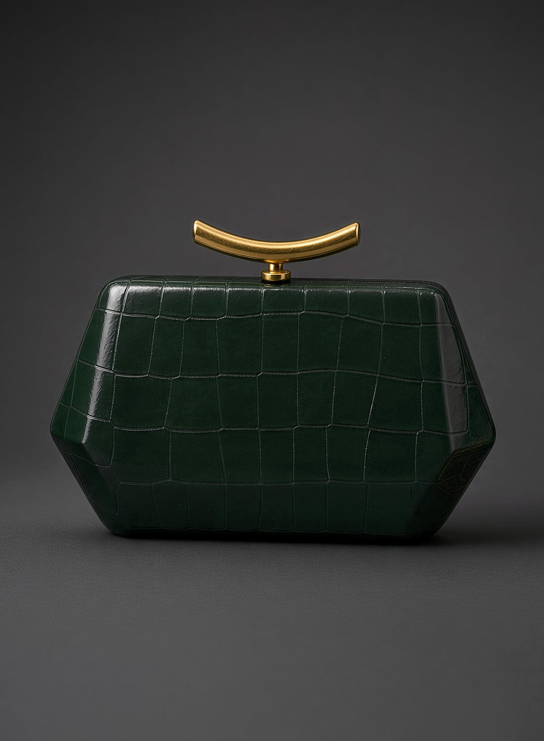 Ingrid Bottle Green Vintage Style Clutch Bag