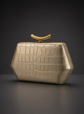 Ingrid Champagne Gold Vintage Style Clutch Bag
