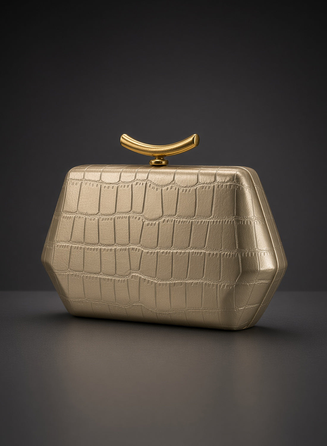 Ingrid Champagne Gold Vintage Style Clutch Bag