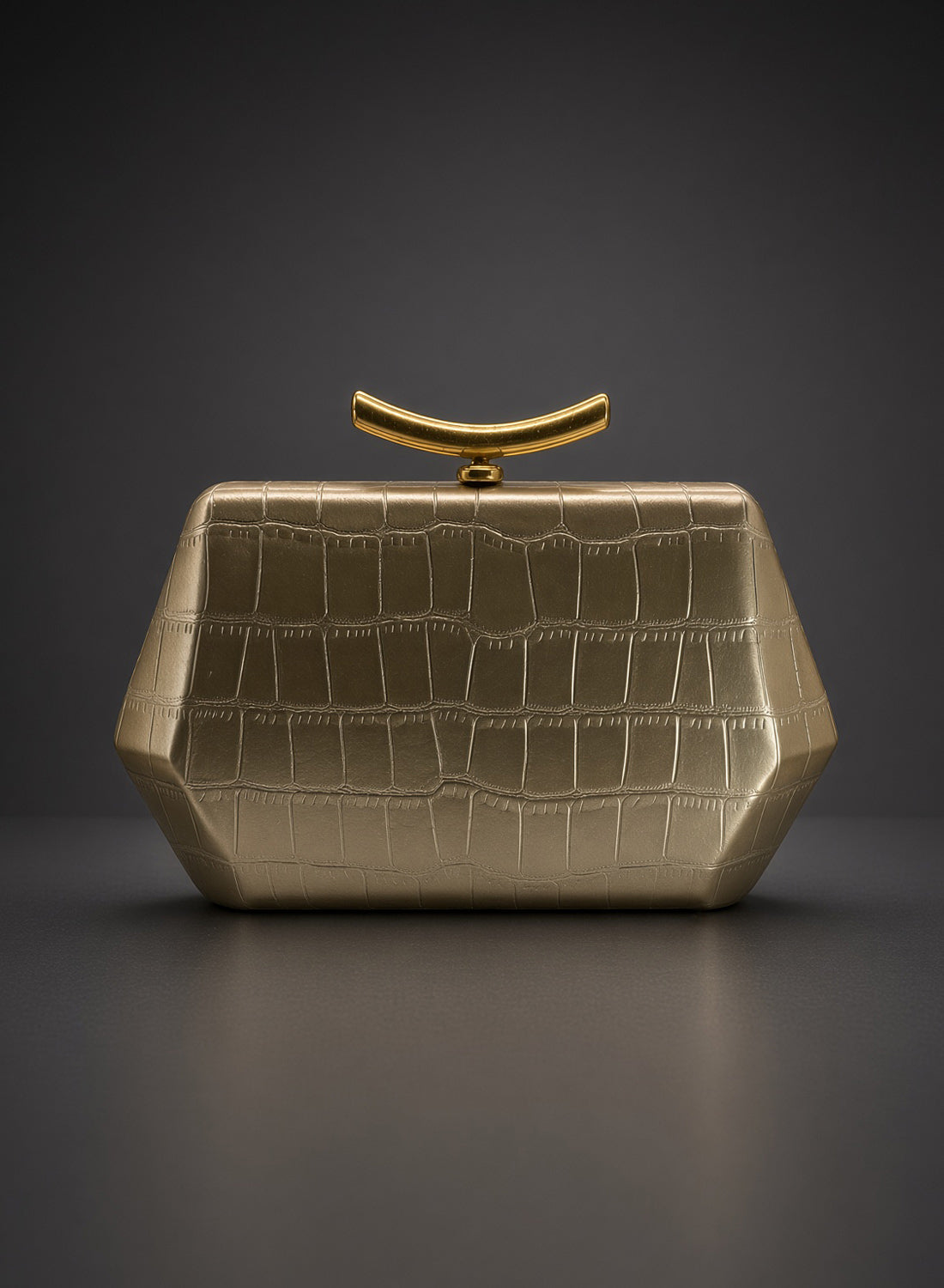 Ingrid Champagne Gold Vintage Style Clutch Bag