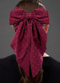 50s Style Deep Wine Hair Bow
