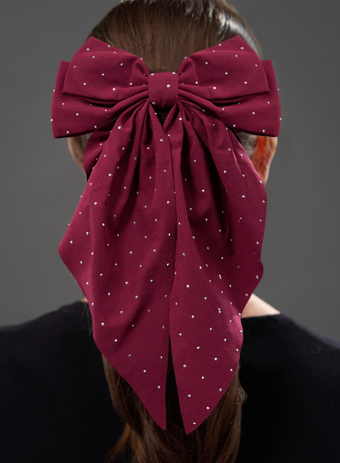 50s Style Deep Wine Hair Bow