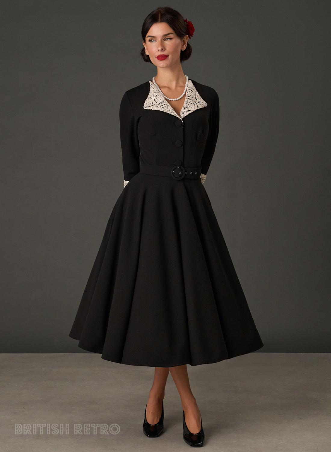 Tallulah Black 1950s Full Circle Dress