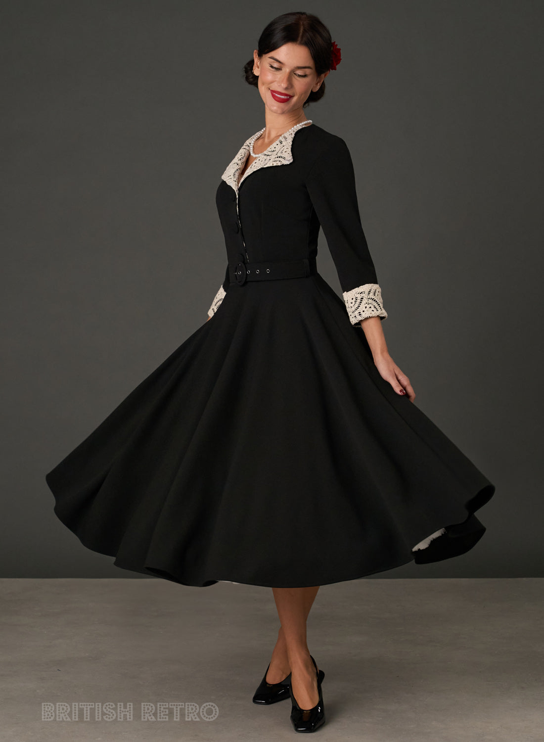 Tallulah Black 1950s Full Circle Dress