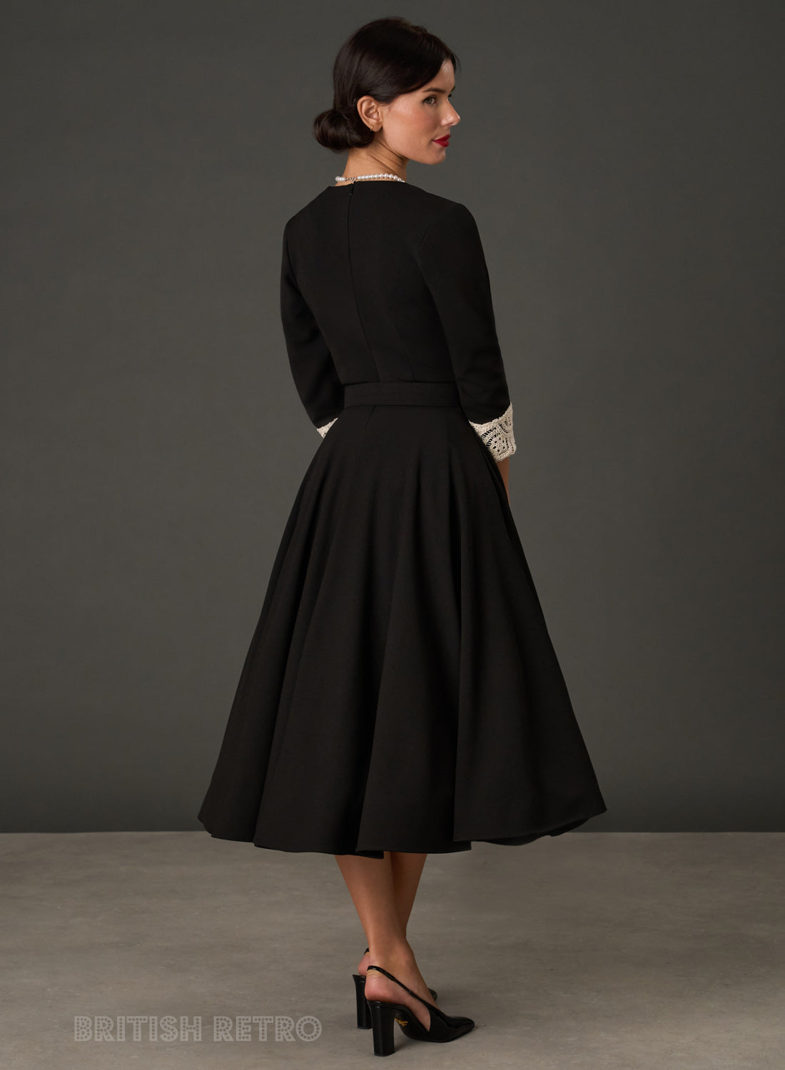 Tallulah Black 1950s Full Circle Dress