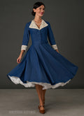 New! Tallulah Blue Denim 1950s Full Circle Dress