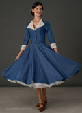 New! Tallulah Chambray Denim 1950s Full Circle Dress