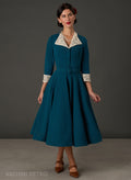 Tallulah Teal 1950s Full Circle Dress