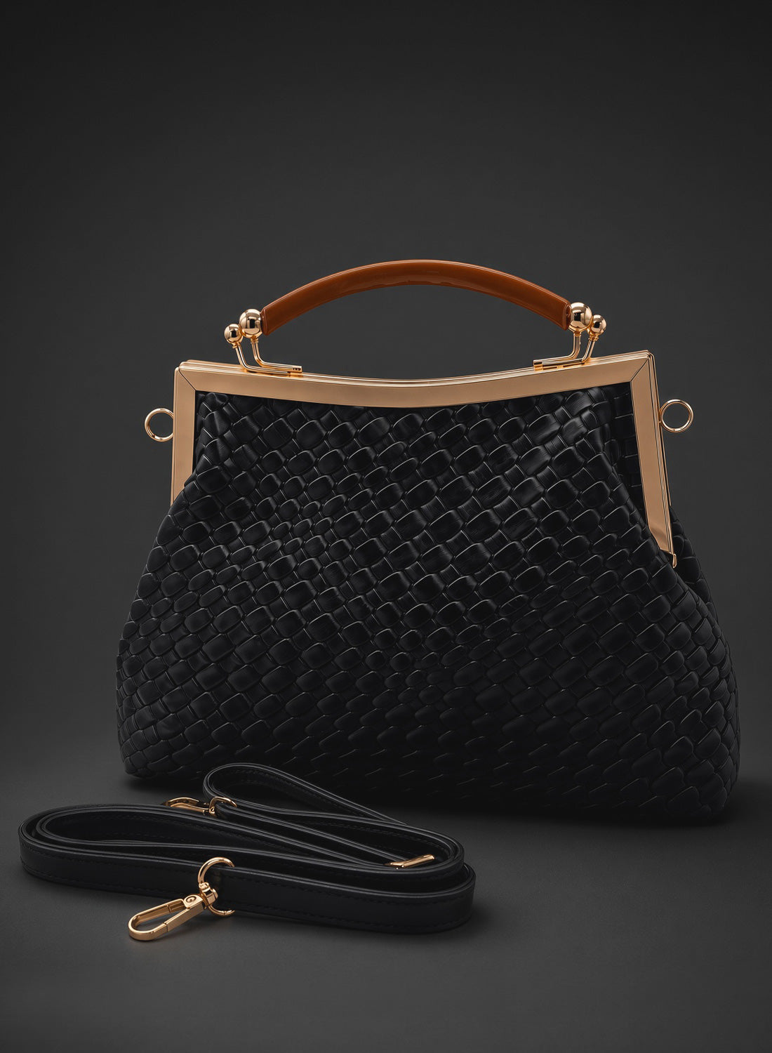 The Wallis Black Faux Snakeskin Handbag