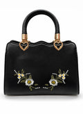 Trudy Black Embroidered Vintage Style Bag