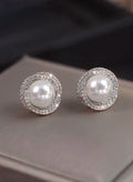 Twisted Pearl Studs Silver
