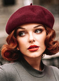 Belle Claret 50s Style Wool Beret