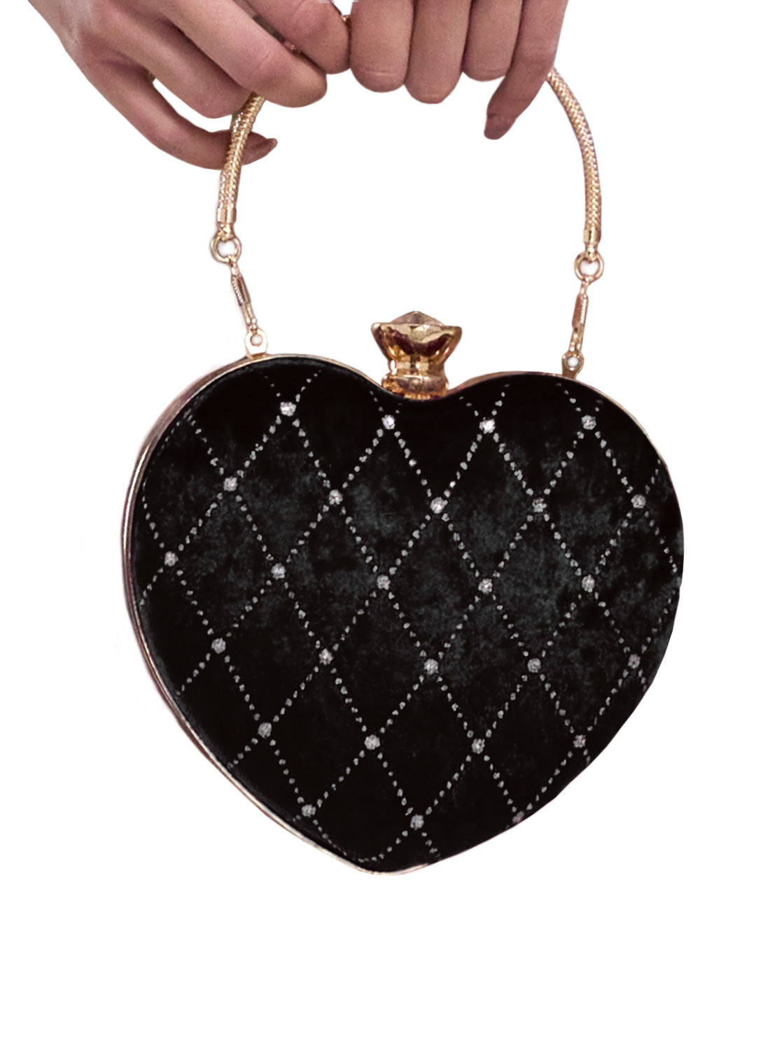 Lovers Rock Clutch Bag Black Velvet