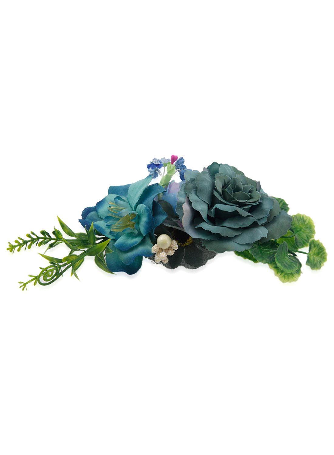 Blue Flower Bouquet Hair Piece