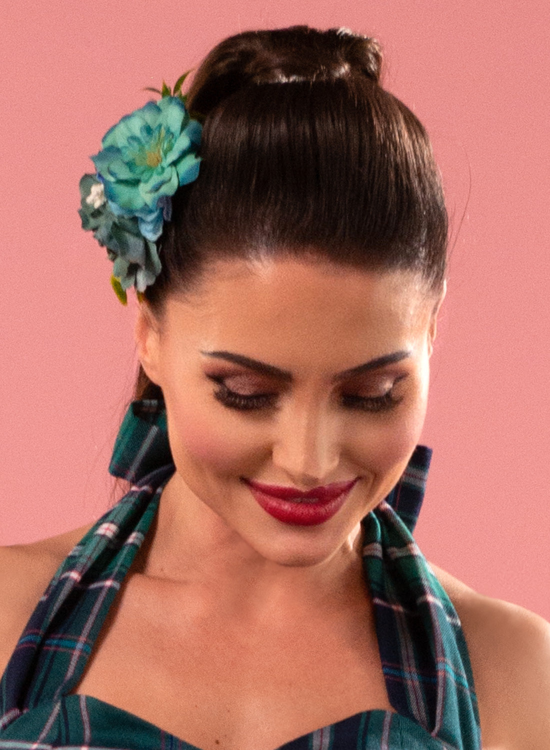 Blue Flower Bouquet Hair Piece