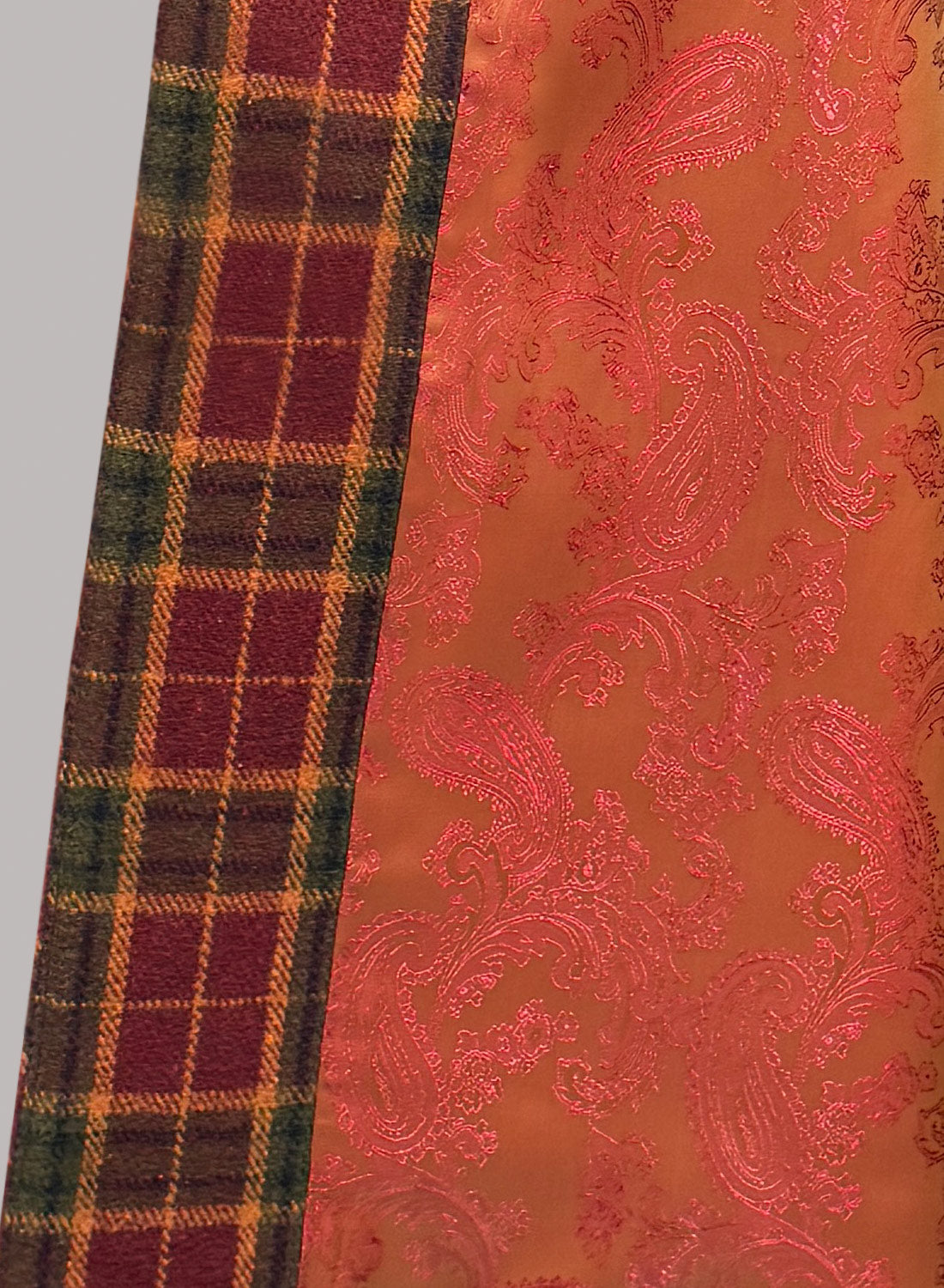 The Geneviève Burgundy Check 1950s Style Coat