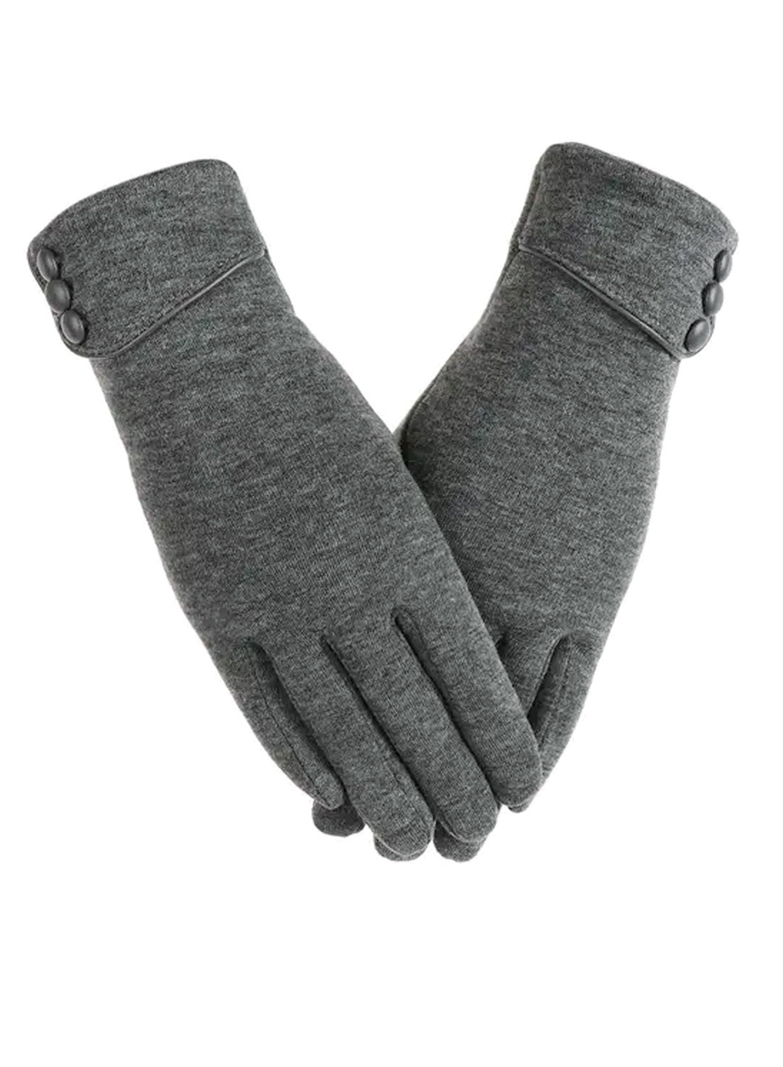 Eva Marie Charcoal Buttoned Gloves