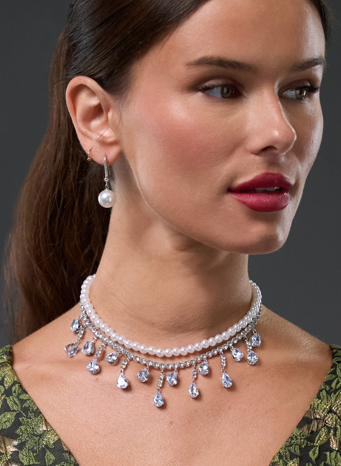 Serenade Faux Pearl & Crystal Choker