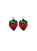 Titchy strawberry crystal earrings