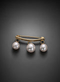 Dancing Pearl Pin Brooch Gold