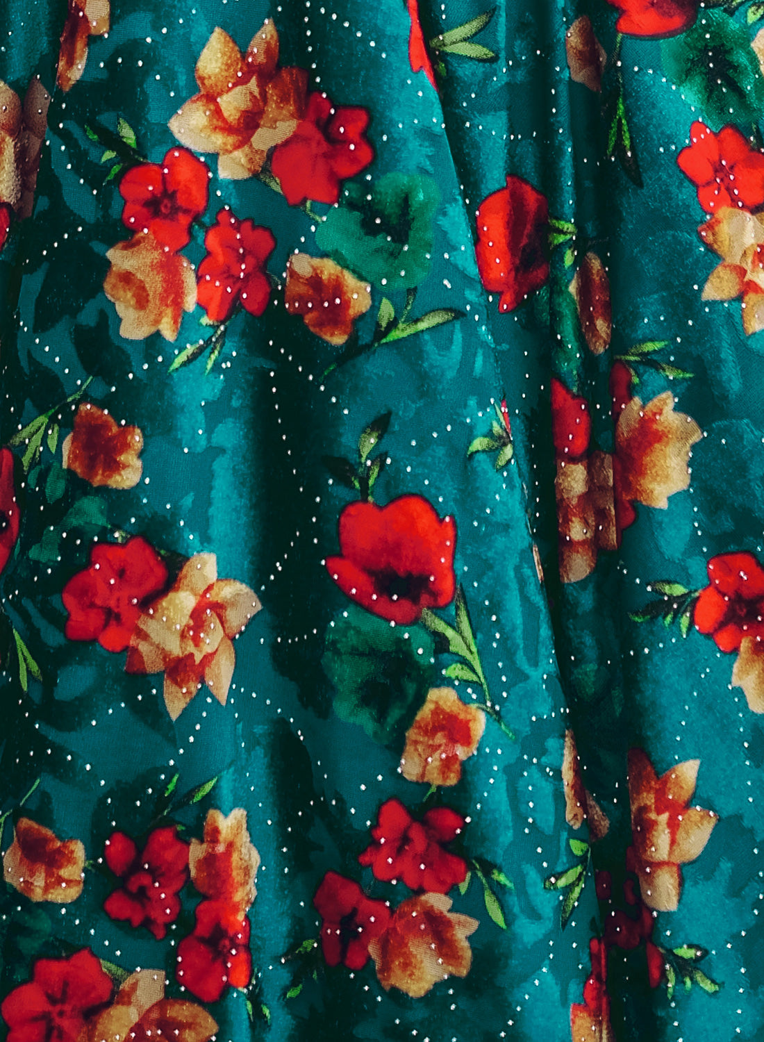 Dee Dee Teal Floral Fit & Flare Dress | Women’s Tea Dress