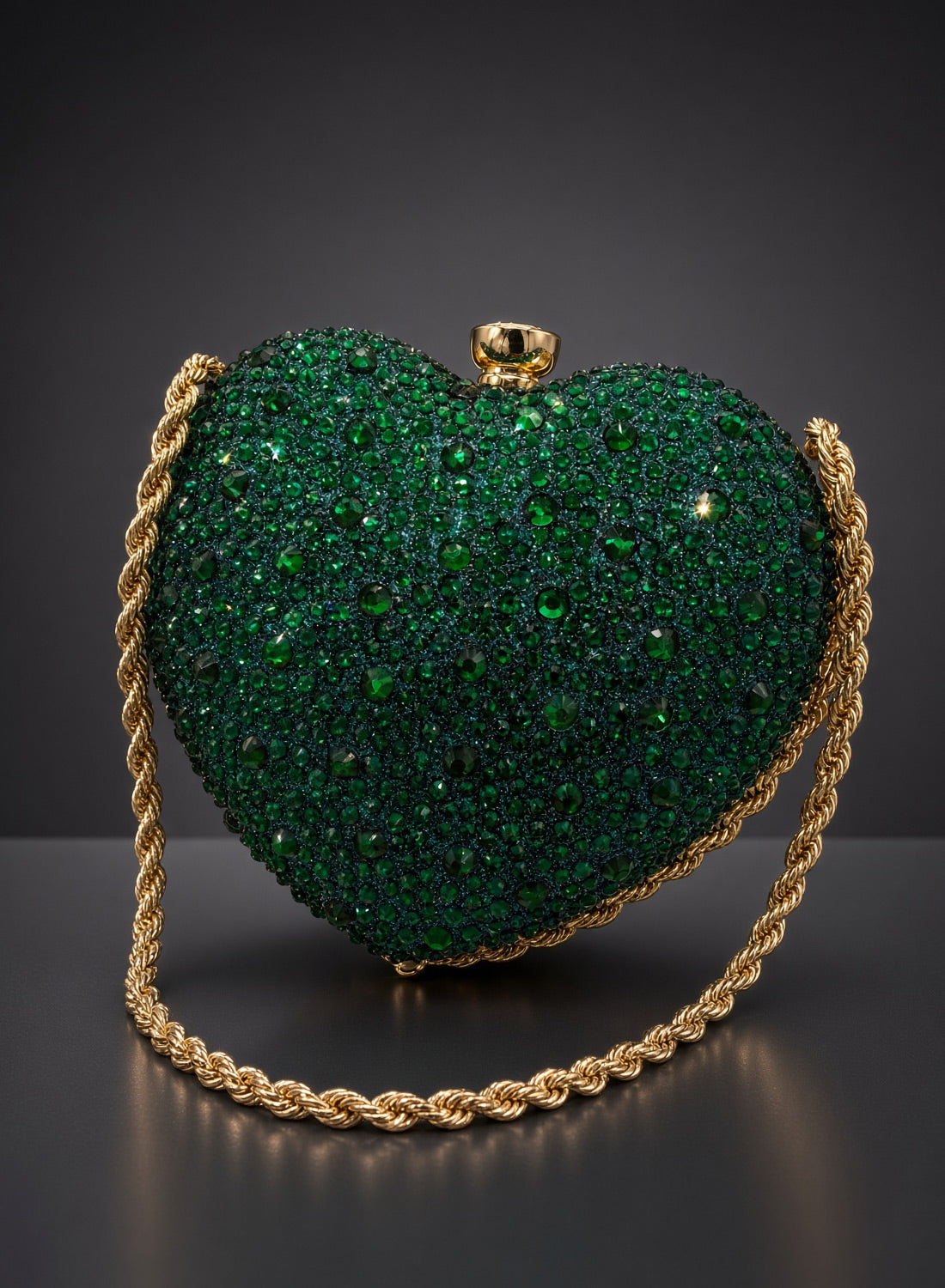 The Starlet Mini Heart Clutch Bag Emerald