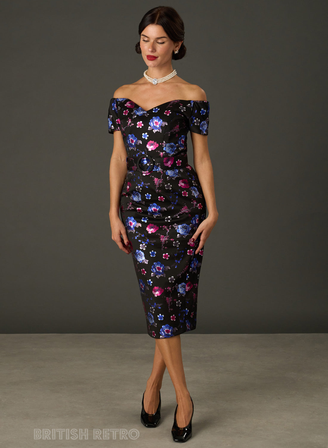 New! 'Rhonda’s Revenge' Floral 1950s Bodycon Dress