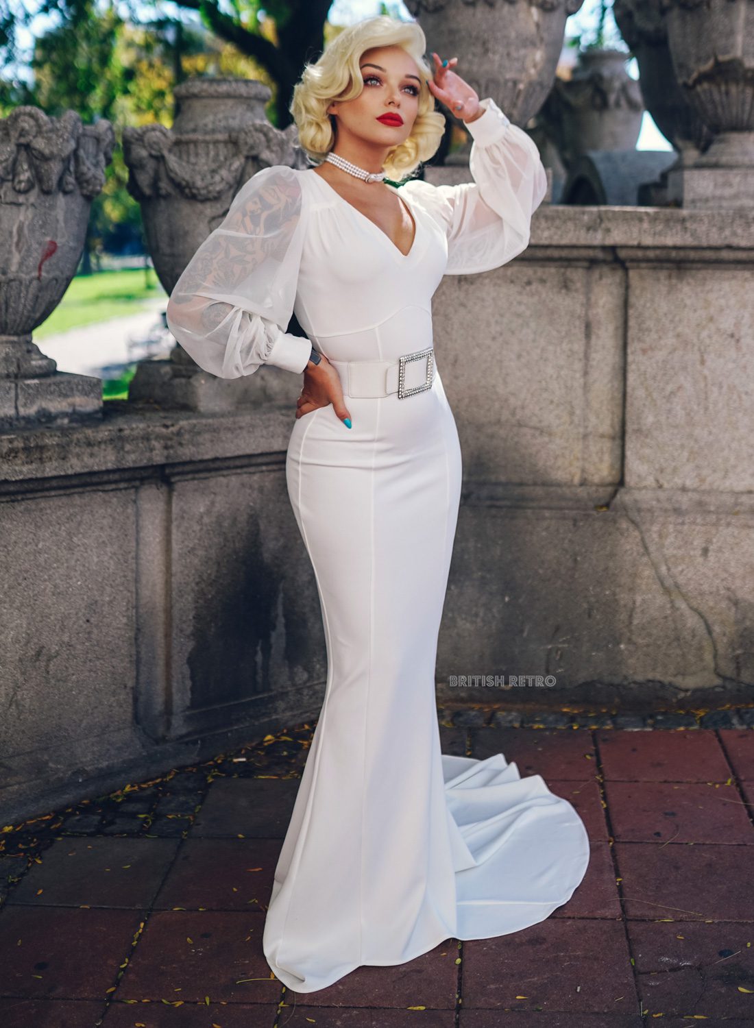 ‘Carpe Diem’ Seize The Day Ivory Vintage Style Dress