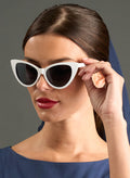 Jenny B Good White 50s Style Sunglasses