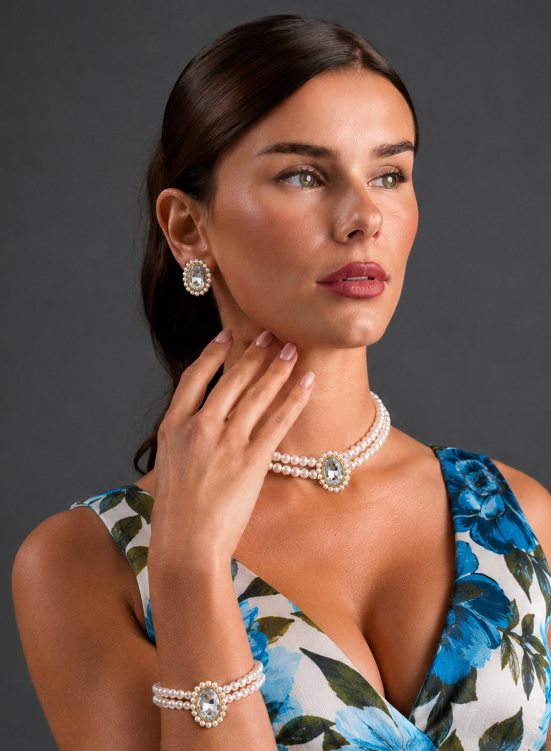 Louisa Pearl & Crystal Trio Set