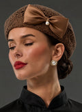Taupe Crochet Vintage Style Beret
