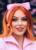 Hepburn Elegance Pink Chiffon Head Scarf