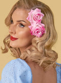 Pink Twin Rose Hair Slide
