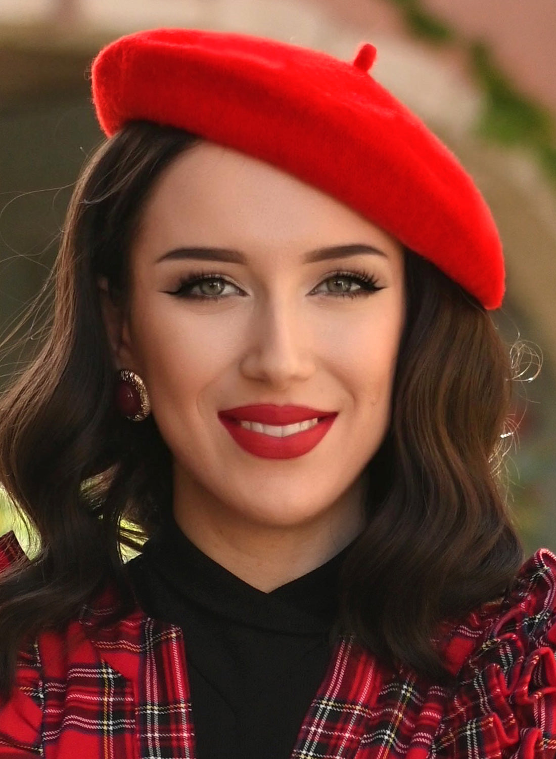 Belle Red 50s Style Wool Beret