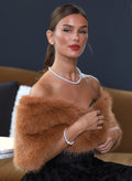 Devo Red Fox Faux Fur Shawl